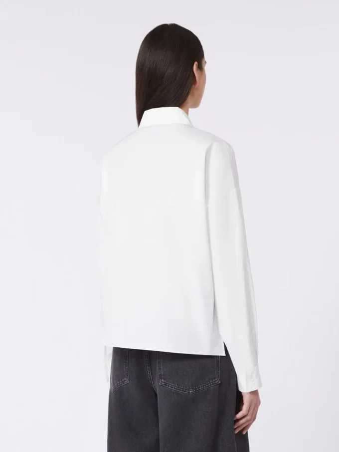 Chemise asymétrique en coton délavé, blanche Chemise asymétrique en coton délavé, blanche