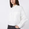 Chemise asymétrique en coton délavé, blanche Chemise asymétrique en coton délavé, blanche