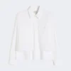Chemise asymétrique en coton délavé, blanche Chemise asymétrique en coton délavé, blanche