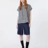 Bermuda en denim de coton et lin, bleu marine Bermuda en denim de coton et lin, bleu marine