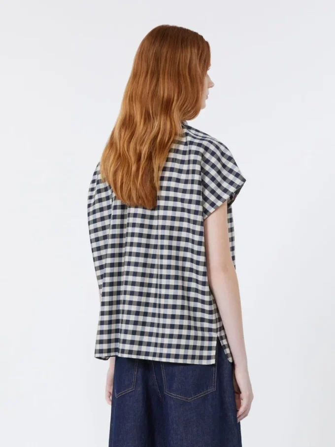 Chemise Batavia en coton et ramie, bleu marine Chemise Batavia en coton et ramie, bleu marine