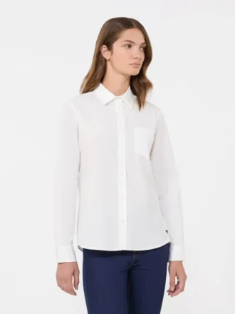 Chemise classique en coton, blanc optique