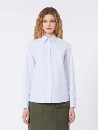 Chemise classique en coton, bleu clair