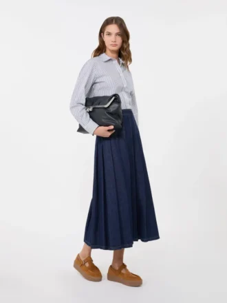 Chemise classique en coton, bleu marine
