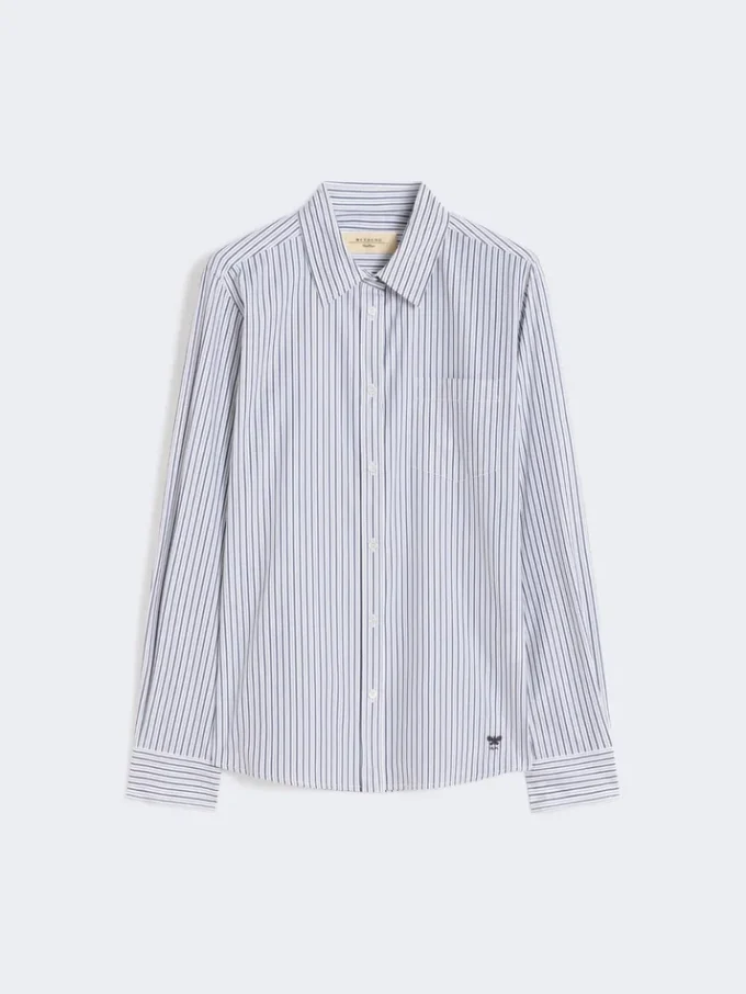 Chemise classique en coton, bleu marine Chemise classique en coton, bleu marine