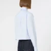 Chemise courte en popeline à plis asymétriques, bleu avio Chemise courte en popeline à plis asymétriques, bleu avio