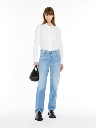Chemise en coton avec logo, blanc optique