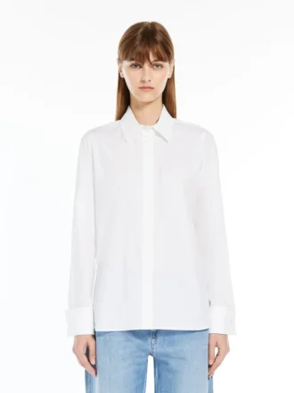 Chemise en coton avec logo, blanc optique