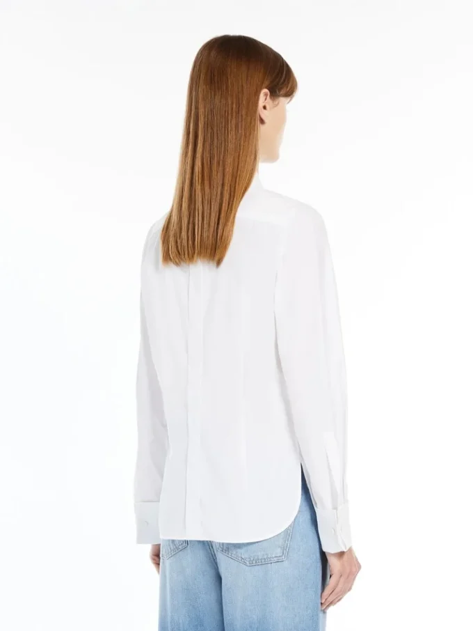 Chemise en coton avec logo, blanc optique Chemise en coton avec logo, blanc optique