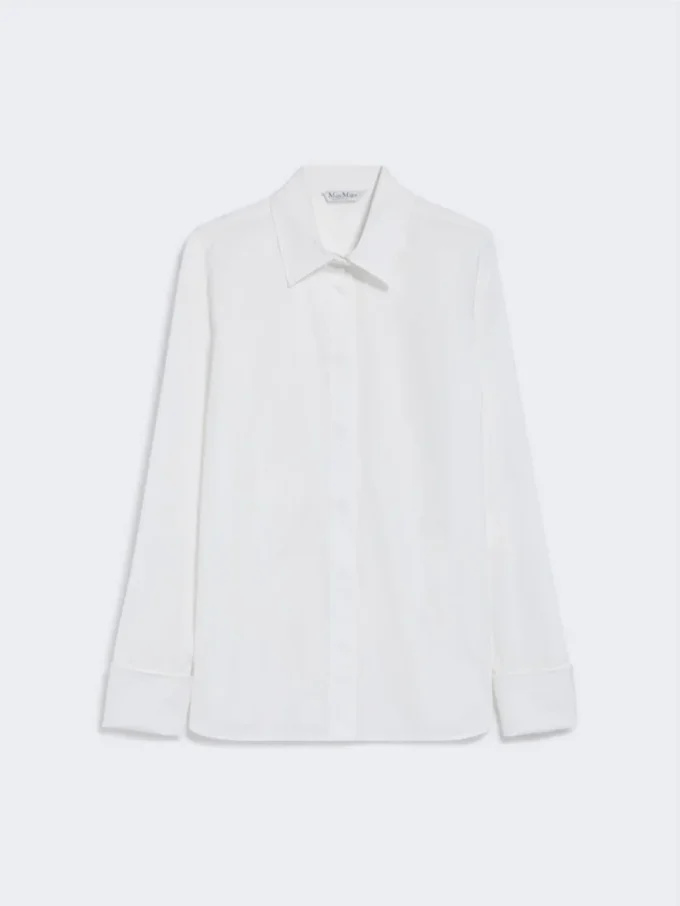 Chemise en coton avec logo, blanc optique Chemise en coton avec logo, blanc optique