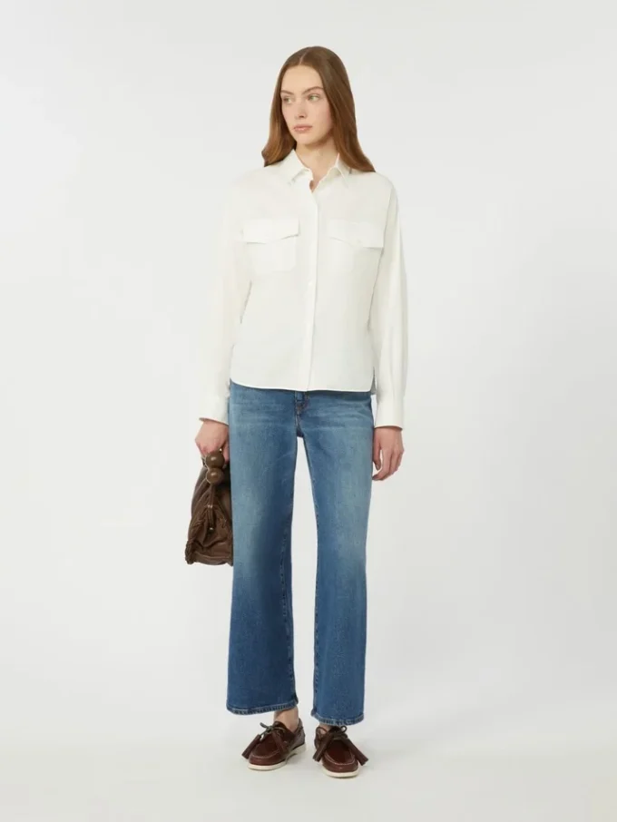 Chemise en coton oxford, blanche Chemise en coton oxford, blanche