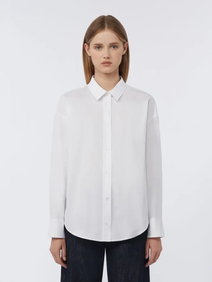 Chemise en coton oxford, blanche