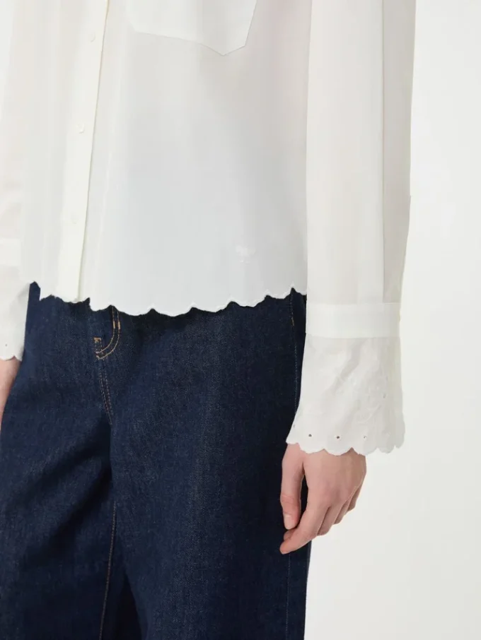 Chemise en coton à poche poitrine, ivoire Chemise en coton à poche poitrine, ivoire