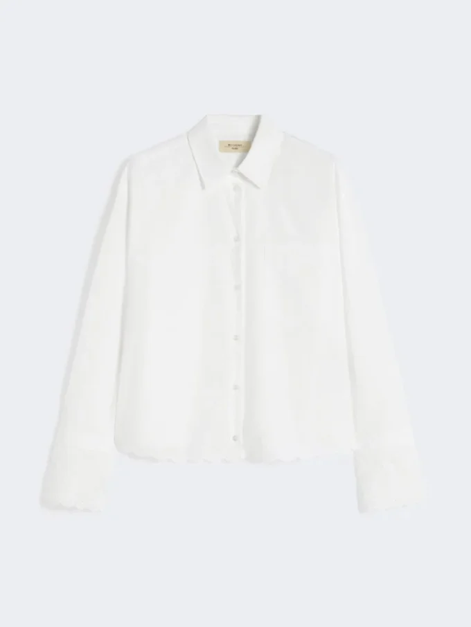 Chemise en coton à poche poitrine, ivoire Chemise en coton à poche poitrine, ivoire