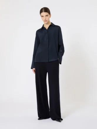 Chemise en crêpe de Chine de soie, bleu outremer