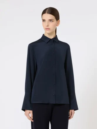 Chemise en crêpe de Chine de soie, bleu outremer