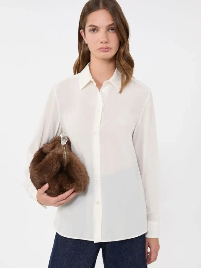 Chemise en crêpe de Chine de soie, ivoire Chemise en crêpe de Chine de soie, ivoire