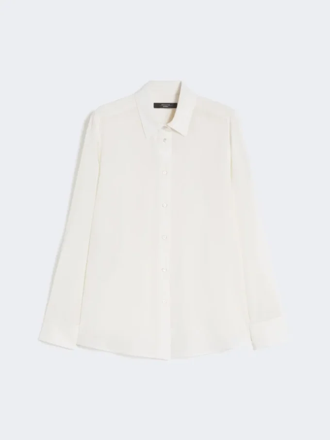 Chemise en crêpe de Chine de soie, ivoire Chemise en crêpe de Chine de soie, ivoire