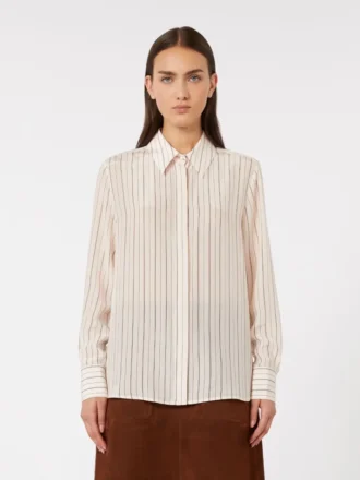 Chemise en crêpe de Chine imprimé, rose