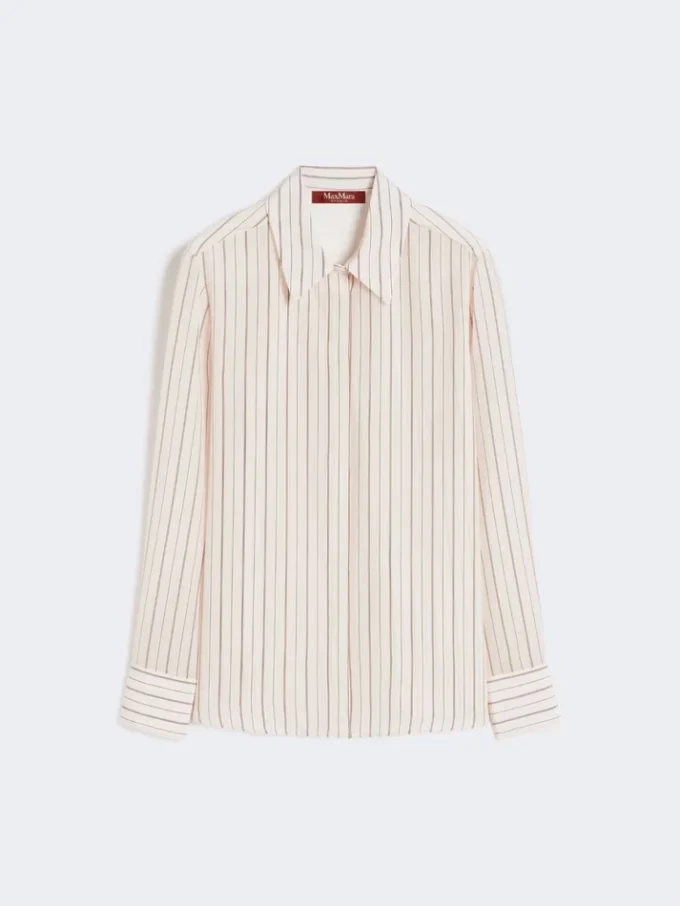 Chemise en crêpe de Chine imprimé, rose Chemise en crêpe de Chine imprimé, rose