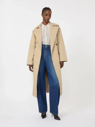Chemise en crêpe de Chine imprimée, couleur camel
