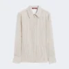 Chemise en crêpe de Chine imprimée, couleur camel Chemise en crêpe de Chine imprimée, couleur camel