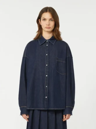 Chemise en denim de coton, bleu marine