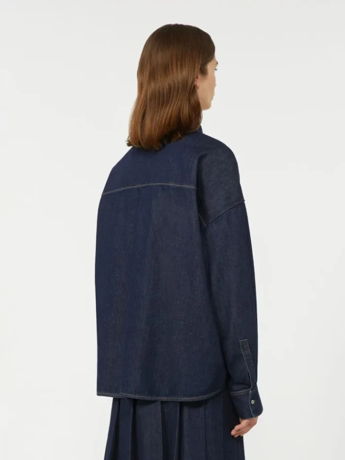Chemise en denim de coton, bleu marine Chemise en denim de coton, bleu marine