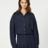 Chemise en denim de coton, bleu marine Chemise en denim de coton, bleu marine