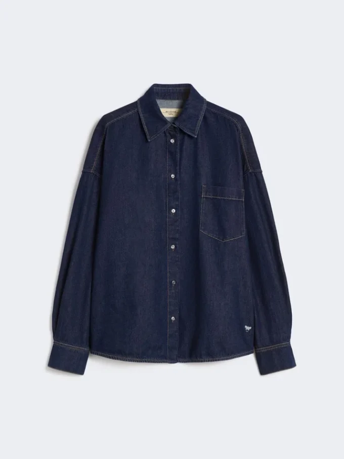 Chemise en denim de coton, bleu marine Chemise en denim de coton, bleu marine