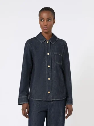 Chemise en denim de coton, bleu outremer