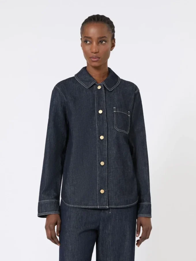 Chemise en denim de coton, bleu outremer Chemise en denim de coton, bleu outremer