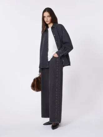 Chemise en denim de coton, noire