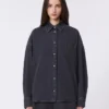 Chemise en denim de coton, noire Chemise en denim de coton, noire