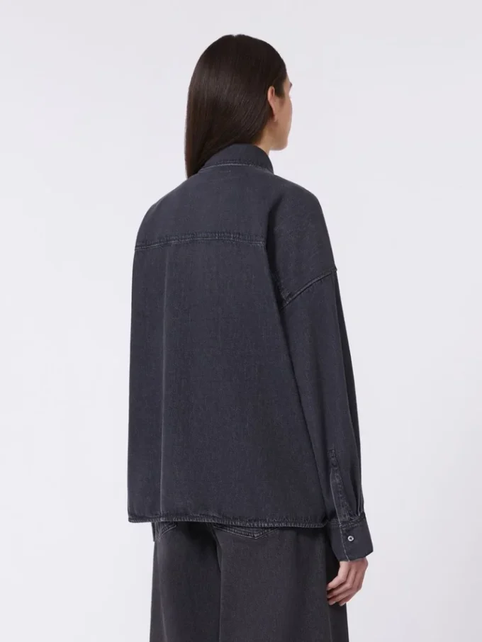 Chemise en denim de coton, noire Chemise en denim de coton, noire