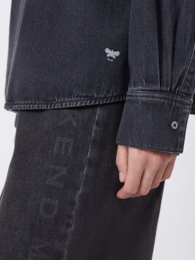 Chemise en denim de coton, noire Chemise en denim de coton, noire