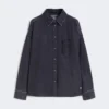Chemise en denim de coton, noire Chemise en denim de coton, noire