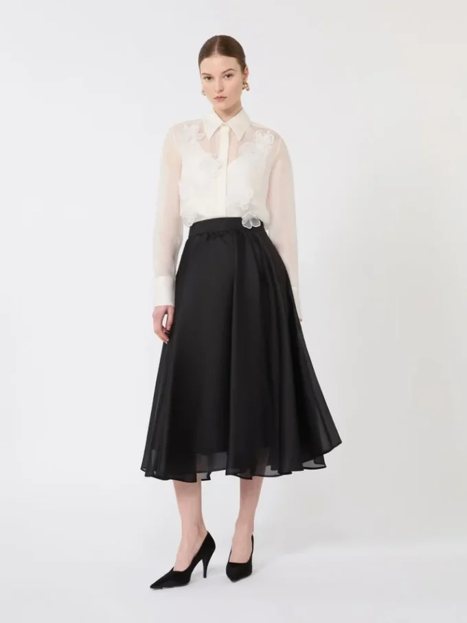Chemise en organza de soie, blanche Chemise en organza de soie, blanche