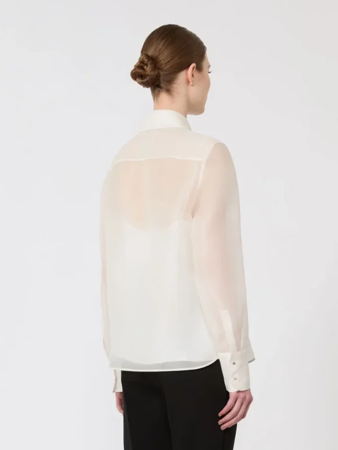Chemise en organza de soie, blanche Chemise en organza de soie, blanche