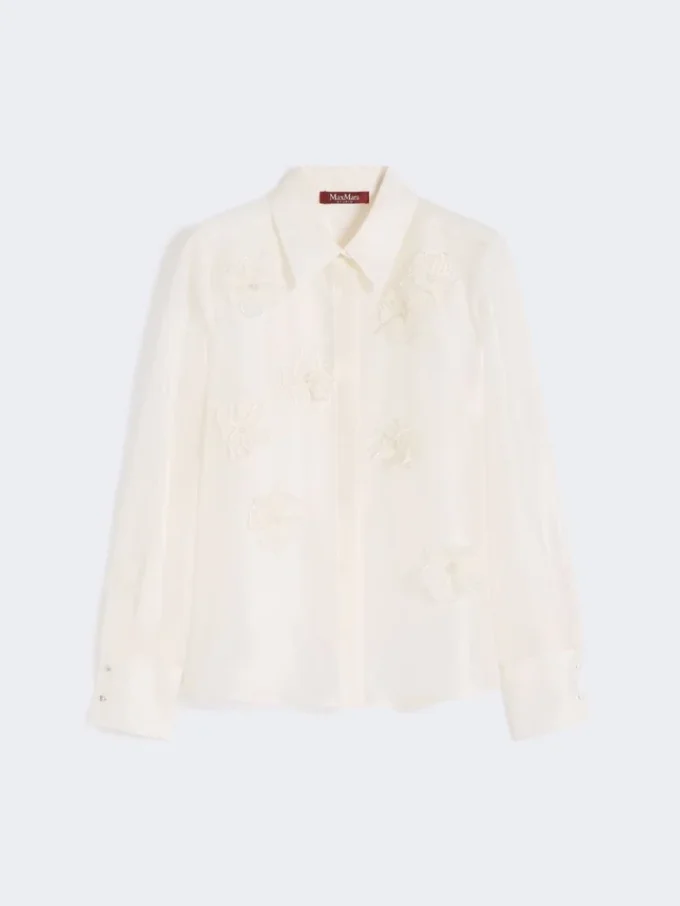 Chemise en organza de soie, blanche Chemise en organza de soie, blanche