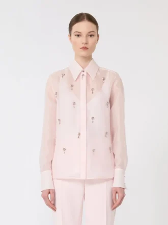 Chemise en organza de soie, rose