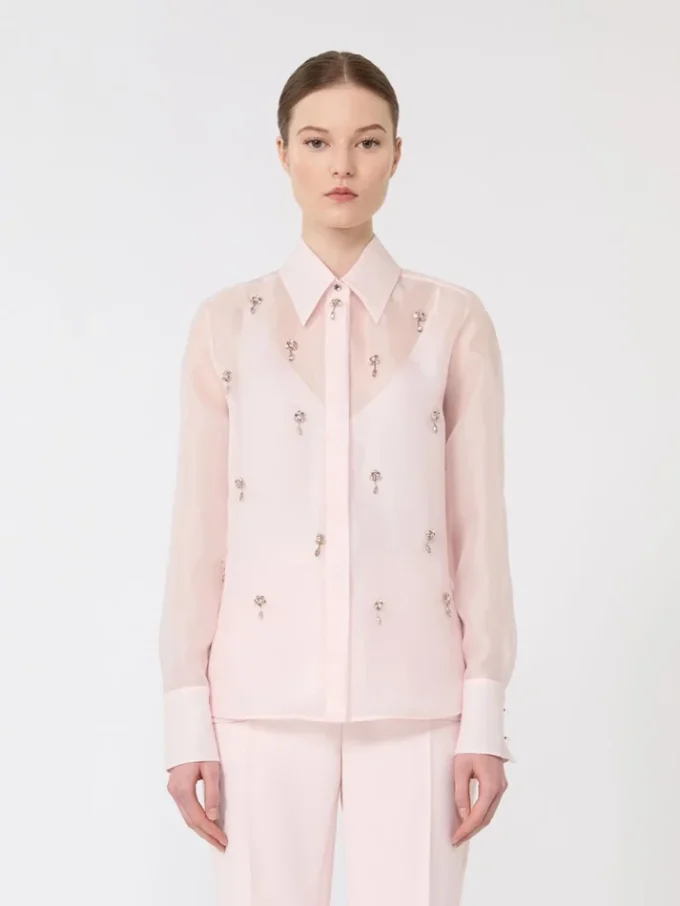 Chemise en organza de soie, rose Chemise en organza de soie, rose