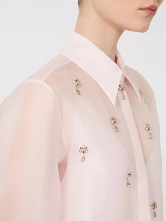 Chemise en organza de soie, rose Chemise en organza de soie, rose