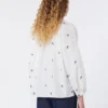 Chemise en popeline avec broderies, blanche Chemise en popeline avec broderies, blanche