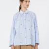 Chemise en popeline avec broderies, bleu clair Chemise en popeline avec broderies, bleu clair