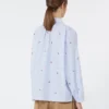 Chemise en popeline avec broderies, bleu clair Chemise en popeline avec broderies, bleu clair