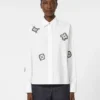 Chemise en popeline brodée, blanc optique Chemise en popeline brodée, blanc optique