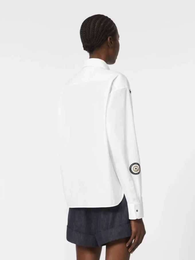 Chemise en popeline brodée, blanc optique Chemise en popeline brodée, blanc optique