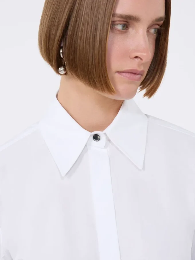 Chemise en popeline de coton, blanc optique