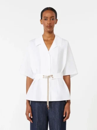 Chemise en popeline de coton, blanche